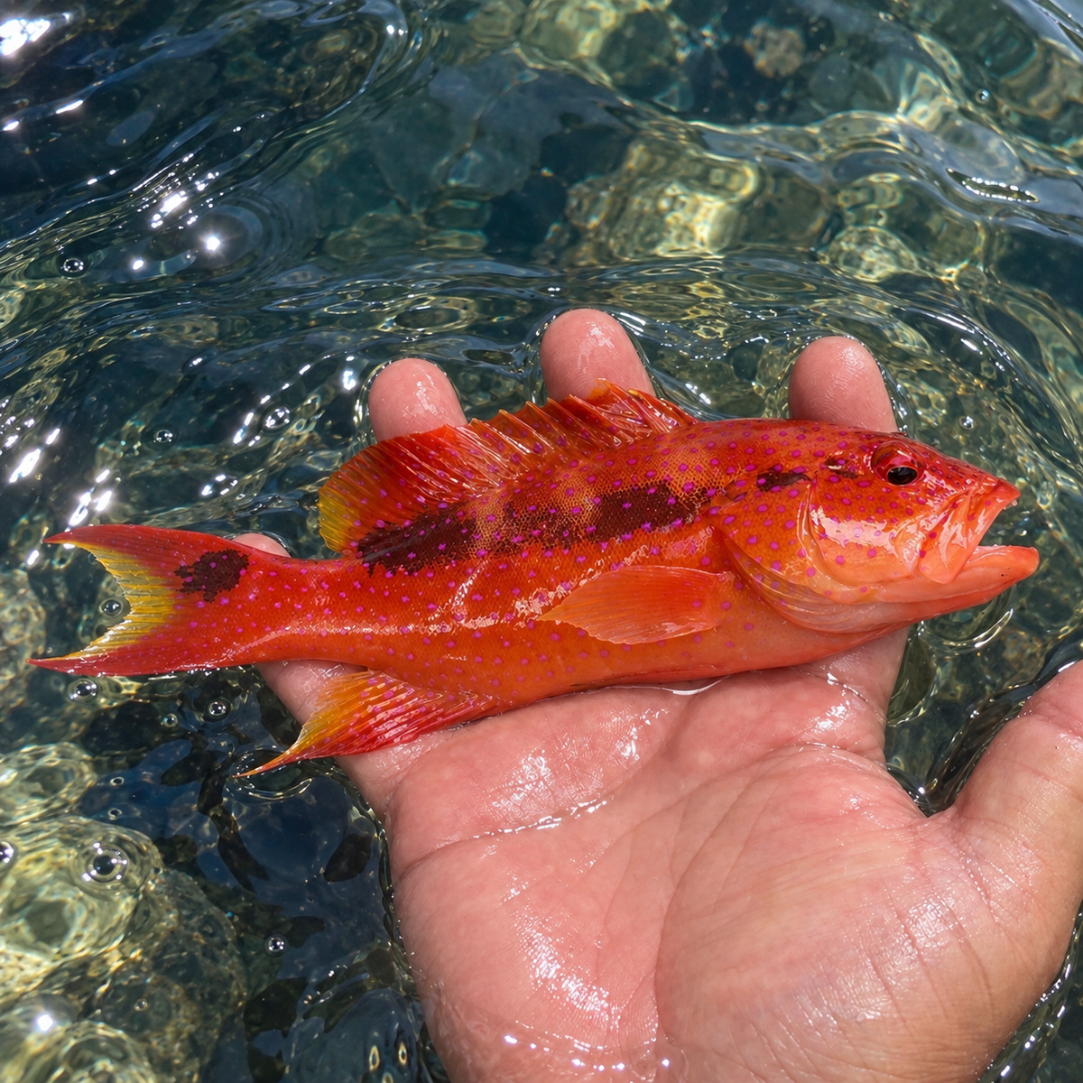 【沖縄北部もとぶ産】バラハタ20〜22cm前後 粒餌OK 海水魚プロショップ